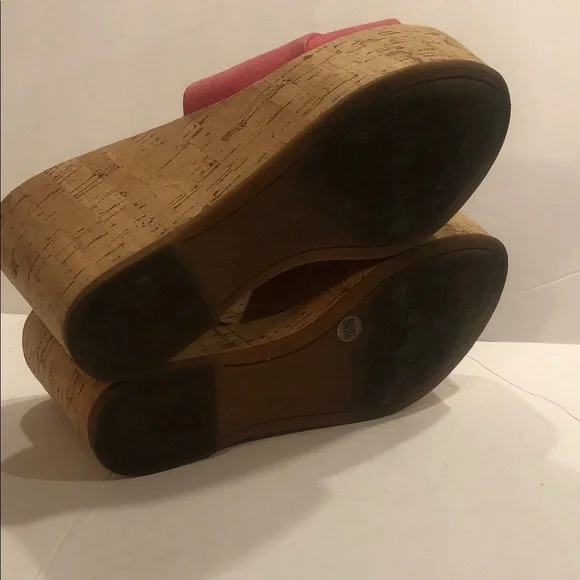 Vince Camuto Kessina Mule Soft Pink Suede Leather Cork Platform Wedge Sandal - Picture 7 of 9